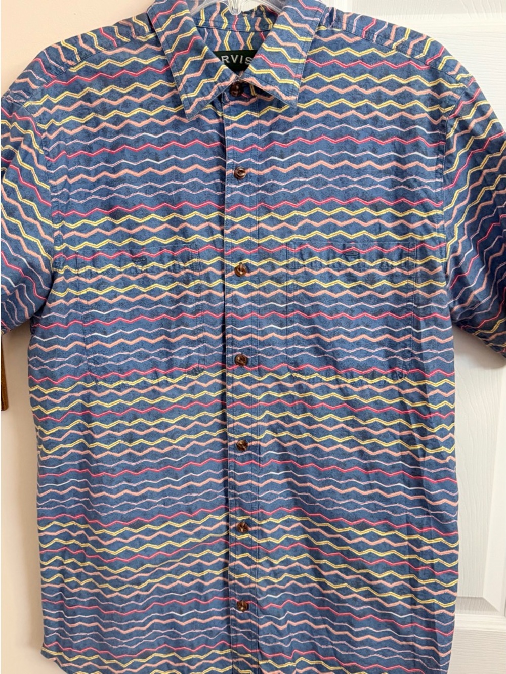 Orvis Multicolored 100% Cotton Men’s M Short‎ Sleeve Button Up Shirt